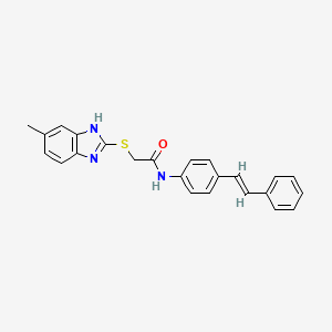 2-[(5-methyl-1H-benzimidazol-2-yl)thio]-N-[4-(2-phenylvinyl)phenyl]acetamide