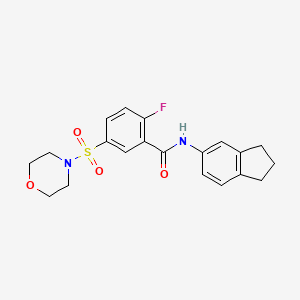 molecular formula C20H21FN2O4S B5116208 N-(2,3-dihydro-1H-inden-5-yl)-2-fluoro-5-(4-morpholinylsulfonyl)benzamide 