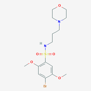 molecular formula C15H23BrN2O5S B511621 4-bromo-2,5-dimethoxy-N-(3-morpholinopropyl)benzenesulfonamide CAS No. 898647-75-1