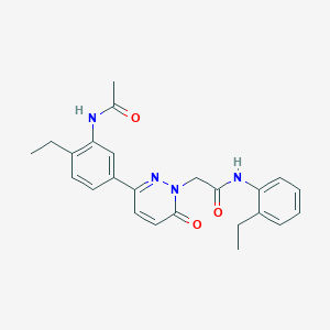 molecular formula C24H26N4O3 B5116222 2-[3-[3-(acetylamino)-4-ethylphenyl]-6-oxo-1(6H)-pyridazinyl]-N-(2-ethylphenyl)acetamide 