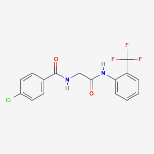 4-chloro-N-(2-oxo-2-{[2-(trifluoromethyl)phenyl]amino}ethyl)benzamide