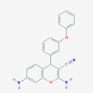 molecular formula C22H17N3O2 B5116257 2,7-diamino-4-(3-phenoxyphenyl)-4H-chromene-3-carbonitrile 