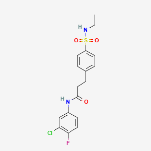 molecular formula C17H18ClFN2O3S B5116286 N-(3-chloro-4-fluorophenyl)-3-{4-[(ethylamino)sulfonyl]phenyl}propanamide 