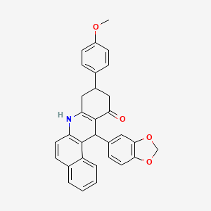 12-(1,3-benzodioxol-5-yl)-9-(4-methoxyphenyl)-8,9,10,12-tetrahydrobenzo[a]acridin-11(7H)-one