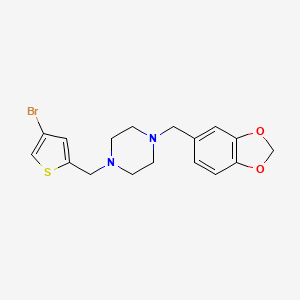 1-(1,3-benzodioxol-5-ylmethyl)-4-[(4-bromo-2-thienyl)methyl]piperazine