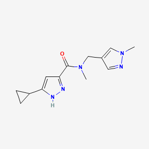 molecular formula C13H17N5O B5116314 3-cyclopropyl-N-methyl-N-[(1-methyl-1H-pyrazol-4-yl)methyl]-1H-pyrazole-5-carboxamide 