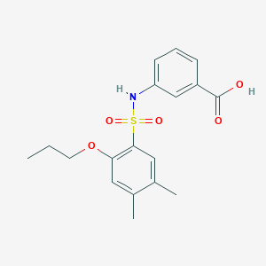 molecular formula C18H21NO5S B511632 3-(4,5-Dimethyl-2-propoxybenzenesulfonamido)benzoic acid CAS No. 950239-85-7