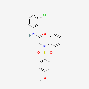 molecular formula C22H21ClN2O4S B5116373 N~1~-(3-chloro-4-methylphenyl)-N~2~-[(4-methoxyphenyl)sulfonyl]-N~2~-phenylglycinamide 