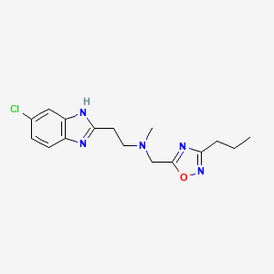 molecular formula C16H20ClN5O B5116388 2-(5-chloro-1H-benzimidazol-2-yl)-N-methyl-N-[(3-propyl-1,2,4-oxadiazol-5-yl)methyl]ethanamine 