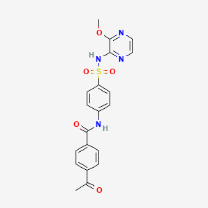 4-acetyl-N-(4-{[(3-methoxy-2-pyrazinyl)amino]sulfonyl}phenyl)benzamide