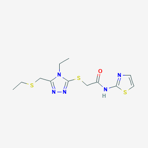 2-({4-ethyl-5-[(ethylthio)methyl]-4H-1,2,4-triazol-3-yl}thio)-N-1,3-thiazol-2-ylacetamide