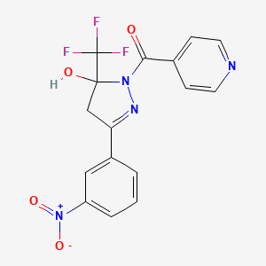 1-isonicotinoyl-3-(3-nitrophenyl)-5-(trifluoromethyl)-4,5-dihydro-1H-pyrazol-5-ol