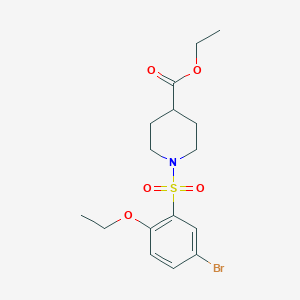 molecular formula C16H22BrNO5S B511644 Ethyl 1-(5-bromo-2-ethoxybenzenesulfonyl)piperidine-4-carboxylate CAS No. 380466-87-5