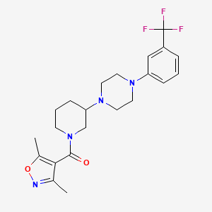 molecular formula C22H27F3N4O2 B5116467 1-{1-[(3,5-dimethyl-4-isoxazolyl)carbonyl]-3-piperidinyl}-4-[3-(trifluoromethyl)phenyl]piperazine 