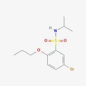 molecular formula C12H18BrNO3S B511647 [(5-Bromo-2-propoxyphenyl)sulfonyl](methylethyl)amine CAS No. 1007645-34-2