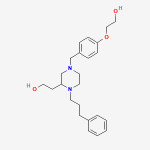 molecular formula C24H34N2O3 B5116474 2-[4-[4-(2-hydroxyethoxy)benzyl]-1-(3-phenylpropyl)-2-piperazinyl]ethanol 