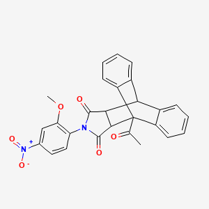 1-acetyl-17-(2-methoxy-4-nitrophenyl)-17-azapentacyclo[6.6.5.0~2,7~.0~9,14~.0~15,19~]nonadeca-2,4,6,9,11,13-hexaene-16,18-dione