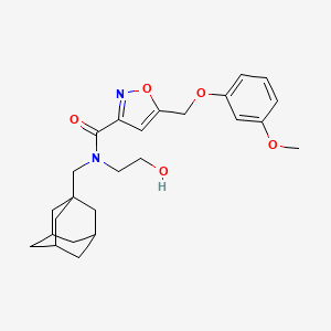 molecular formula C25H32N2O5 B5116500 N-(1-adamantylmethyl)-N-(2-hydroxyethyl)-5-[(3-methoxyphenoxy)methyl]-3-isoxazolecarboxamide 