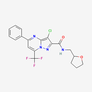 molecular formula C19H16ClF3N4O2 B5116531 3-chloro-5-phenyl-N-(tetrahydro-2-furanylmethyl)-7-(trifluoromethyl)pyrazolo[1,5-a]pyrimidine-2-carboxamide 
