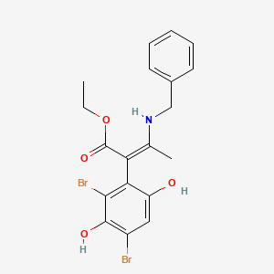 molecular formula C19H19Br2NO4 B5116582 ethyl 3-(benzylamino)-2-(2,4-dibromo-3,6-dihydroxyphenyl)-2-butenoate CAS No. 6046-27-1