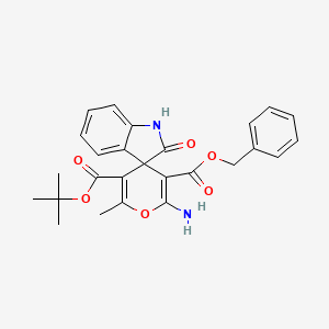 3'-benzyl 5'-tert-butyl 2'-amino-6'-methyl-2-oxo-1,2-dihydrospiro[indole-3,4'-pyran]-3',5'-dicarboxylate