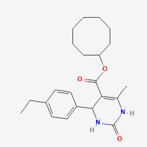 molecular formula C22H30N2O3 B5116667 cyclooctyl 4-(4-ethylphenyl)-6-methyl-2-oxo-1,2,3,4-tetrahydro-5-pyrimidinecarboxylate 