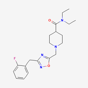 molecular formula C20H27FN4O2 B5116697 N,N-diethyl-1-{[3-(2-fluorobenzyl)-1,2,4-oxadiazol-5-yl]methyl}-4-piperidinecarboxamide 