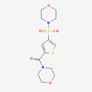 molecular formula C13H18N2O5S2 B5116713 4-{[5-(4-morpholinylcarbonyl)-3-thienyl]sulfonyl}morpholine 