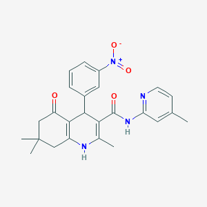 molecular formula C25H26N4O4 B5116720 2,7,7-trimethyl-N-(4-methyl-2-pyridinyl)-4-(3-nitrophenyl)-5-oxo-1,4,5,6,7,8-hexahydro-3-quinolinecarboxamide 