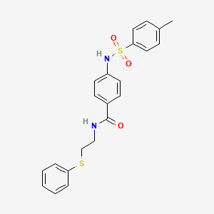 molecular formula C22H22N2O3S2 B5116724 4-{[(4-methylphenyl)sulfonyl]amino}-N-[2-(phenylthio)ethyl]benzamide 