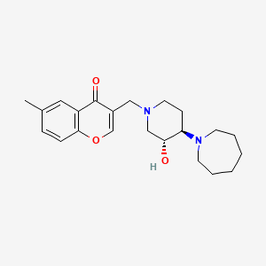 molecular formula C22H30N2O3 B5116727 3-{[(3R*,4R*)-4-(1-azepanyl)-3-hydroxy-1-piperidinyl]methyl}-6-methyl-4H-chromen-4-one 