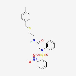molecular formula C24H25N3O5S2 B5116728 N~1~-{2-[(4-methylbenzyl)thio]ethyl}-N~2~-[(2-nitrophenyl)sulfonyl]-N~2~-phenylglycinamide 