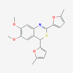 molecular formula C20H19NO4S B5116729 6,7-dimethoxy-2,4-bis(5-methyl-2-furyl)-4H-3,1-benzothiazine 