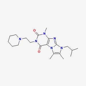 molecular formula C21H32N6O2 B5116740 8-isobutyl-1,6,7-trimethyl-3-[2-(1-piperidinyl)ethyl]-1H-imidazo[2,1-f]purine-2,4(3H,8H)-dione 