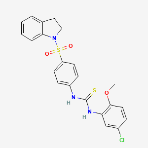 molecular formula C22H20ClN3O3S2 B5116750 N-(5-chloro-2-methoxyphenyl)-N'-[4-(2,3-dihydro-1H-indol-1-ylsulfonyl)phenyl]thiourea 