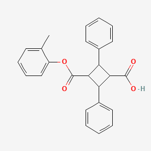 molecular formula C25H22O4 B5116758 3-[(2-methylphenoxy)carbonyl]-2,4-diphenylcyclobutanecarboxylic acid 