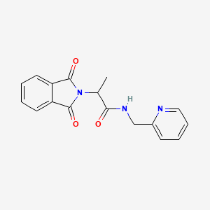 molecular formula C17H15N3O3 B5116780 2-(1,3-dioxo-1,3-dihydro-2H-isoindol-2-yl)-N-(2-pyridinylmethyl)propanamide 