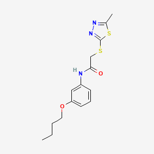 molecular formula C15H19N3O2S2 B5116781 N-(3-butoxyphenyl)-2-[(5-methyl-1,3,4-thiadiazol-2-yl)thio]acetamide 