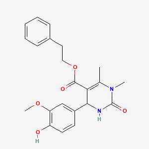 molecular formula C22H24N2O5 B5116806 2-phenylethyl 4-(4-hydroxy-3-methoxyphenyl)-1,6-dimethyl-2-oxo-1,2,3,4-tetrahydro-5-pyrimidinecarboxylate 