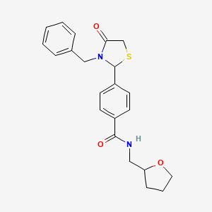 4-(3-benzyl-4-oxo-1,3-thiazolidin-2-yl)-N-(tetrahydro-2-furanylmethyl)benzamide