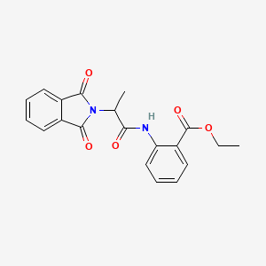 molecular formula C20H18N2O5 B5116816 ethyl 2-{[2-(1,3-dioxo-1,3-dihydro-2H-isoindol-2-yl)propanoyl]amino}benzoate 