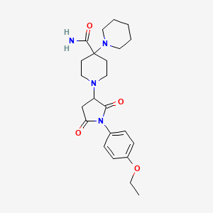 molecular formula C23H32N4O4 B5116830 1'-[1-(4-ethoxyphenyl)-2,5-dioxo-3-pyrrolidinyl]-1,4'-bipiperidine-4'-carboxamide 