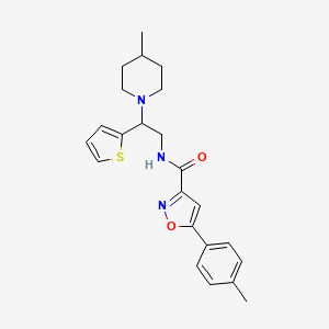 molecular formula C23H27N3O2S B5116840 5-(4-methylphenyl)-N-[2-(4-methyl-1-piperidinyl)-2-(2-thienyl)ethyl]-3-isoxazolecarboxamide 