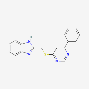 molecular formula C18H14N4S B5116866 2-{[(6-phenyl-4-pyrimidinyl)thio]methyl}-1H-benzimidazole 