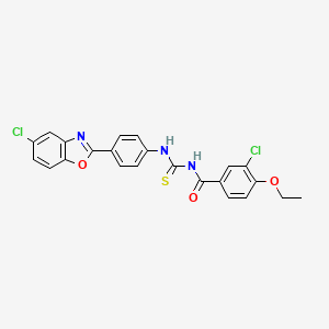 molecular formula C23H17Cl2N3O3S B5116867 3-chloro-N-({[4-(5-chloro-1,3-benzoxazol-2-yl)phenyl]amino}carbonothioyl)-4-ethoxybenzamide 