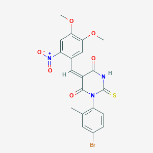 molecular formula C20H16BrN3O6S B5116868 1-(4-bromo-2-methylphenyl)-5-(4,5-dimethoxy-2-nitrobenzylidene)-2-thioxodihydro-4,6(1H,5H)-pyrimidinedione 