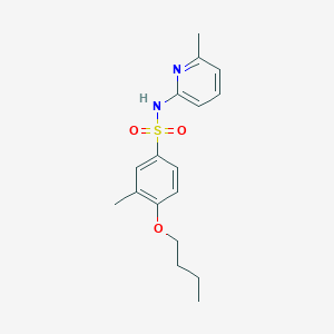 molecular formula C17H22N2O3S B511696 4-butoxy-3-methyl-N-(6-methylpyridin-2-yl)benzene-1-sulfonamide CAS No. 914619-95-7
