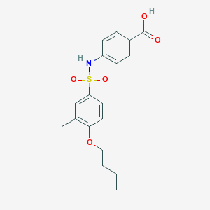 molecular formula C18H21NO5S B511697 4-(4-Butoxy-3-methylbenzenesulfonamido)benzoic acid CAS No. 914620-07-8