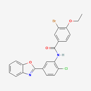 molecular formula C22H16BrClN2O3 B5116988 N-[5-(1,3-benzoxazol-2-yl)-2-chlorophenyl]-3-bromo-4-ethoxybenzamide 
