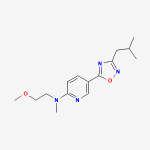 molecular formula C15H22N4O2 B5116996 5-(3-isobutyl-1,2,4-oxadiazol-5-yl)-N-(2-methoxyethyl)-N-methyl-2-pyridinamine 